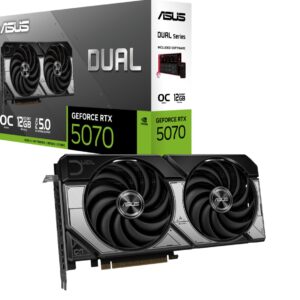 ASUS nVidia Dual GeForce RTX™ 5070 12GB GDDR7 OC Edition, 988TOPs, 6144 CUDA, 28Gbps, 192-bit, PCIe 5.0, 2.53-Slot