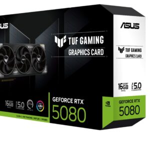 ASUS nVidia GeForce TUF-RTX5080-16G-GAMING RTX5080 16GB GDDR7 2617MHz Boost Clock, RAM 30Gbps, 1801 AI TOPs, Digital Max Resolution 7680 x 4320