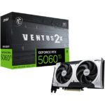 MSI nVidia GeForce RTX™ 5060 Ti 8G VENTUS 2X OC PLUS, PCI Express® Gen 5 x16, Boost: 2602 MHz, CUDA 4608 Units, 8GB GDDR7, HDMI™ x 1