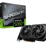 MSI nVidia GeForce RTX 5060 Ti 16G SHADOW 2X OC PLUS, Boost: 2482 MHz, CUDA 8960 Units, 16GB GDDR7, HDMI™ x 1 (embargo)