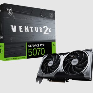 MSI Vidia GeForce RTX™ 5070 12G VENTUS 2X OC, PCI Express® Gen 5, Boost: 2542 MHz, CUDA 6144 Units, 12GB GDDR7, HDMI™ x 1