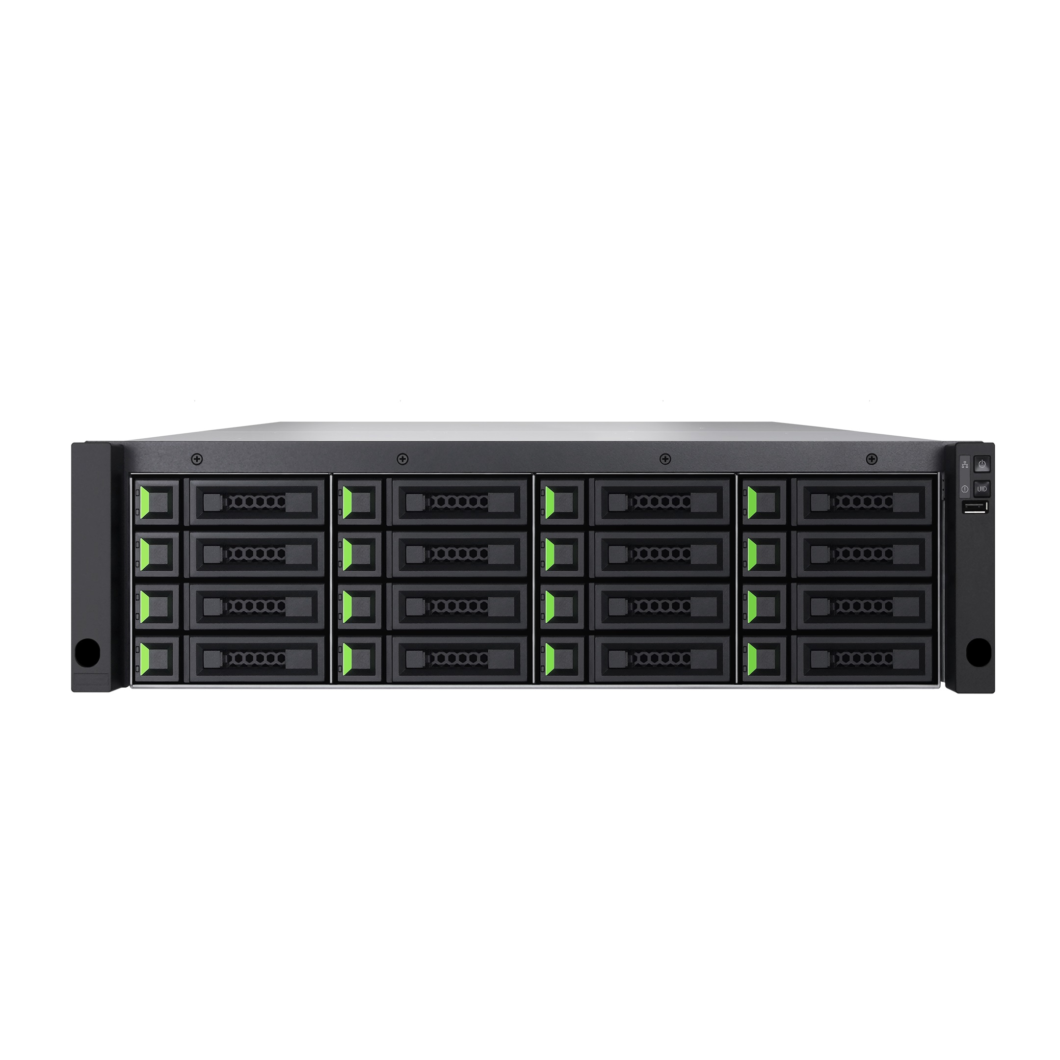 BAQS-XN5116S QSAN XCubeNXT XN5116S NXT, Single Controller, Intel 4-core Xeon, DDR4 8GB, 10GbE SFP+*4, 3U16, GBIC*2, Rail kit, 5-Year Warranty