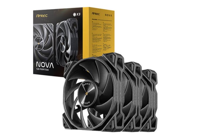 CAA-NOVA120-3PK Antec Nova 120 PWM 3-Phase Speed Controller. Low Power, High Heat Dissipation, Low Noise Ultimate Fan – 3 Packs with controller