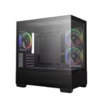 DeepCool CG380 3F Panoramic Dual Tempered Glass Micro ATX Case, 3 Pre-installed PWM ARGB Fans 1Ă—USB-C Gen2, 2Ă—USB 3.0, Audio/Mic