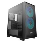 DeepCool CG580 MESH 2F High Airflow Dual Chamber ATX Case, 2 Pre-Installed Fans, USB3.0×2/Gen2 Type-C×1/Audio&Mic×1