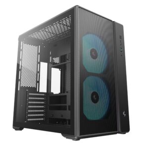 DeepCool CG590 MESH 2F Mid Tower ATX Case, 2 Pre-installed Fan, USB3.0 x2,Gen2 Type-C x1,HD Audio x1
