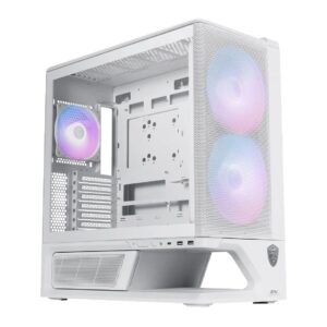 MSI MPG VIXTA 300R AIRFLOW PZ – WHITE, Mid-tower case with mesh front, 3 ARGB fans, USB-C 20Gbps, ATX support, optimized airflow