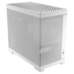 OKINOS Mini Art 4 – White, Mini Tower, Micro-ATX/ITX, Mesh Panels, USB-C 10Gbps, 3 Fans, 240mm Radiator, 330mm GPU Clearance