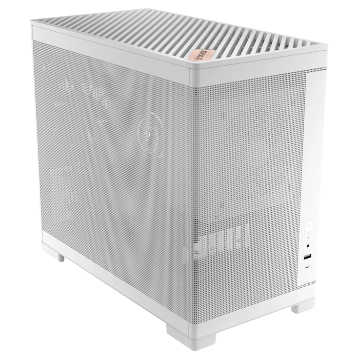 CAO-MINIART-4-WH OKINOS Mini Art 4 – White, Mini Tower, Micro-ATX/ITX, Mesh Panels, USB-C 10Gbps, 3 Fans, 240mm Radiator, 330mm GPU Clearance