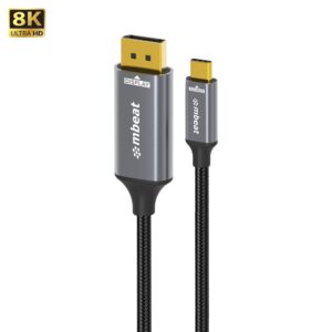 mbeat® Tough Link 8K 1.8m USB-C to DisplayPort Cable Up to 8K@60Hz (7680×4320) USB-C Version: 3.2 Gen 2 Product Weight: 76.3g