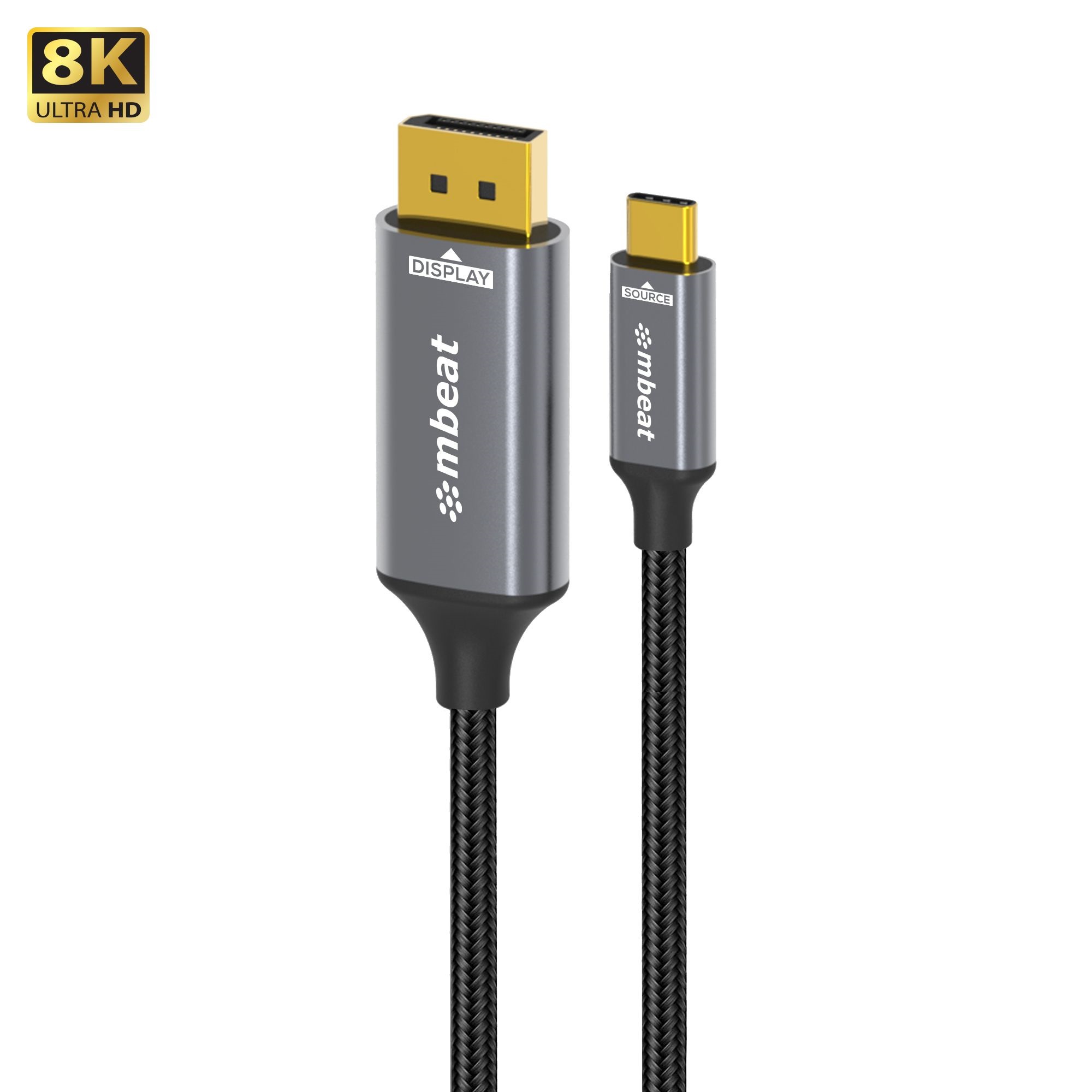CBMB-MB-XCB-8K18CDP mbeat® Tough Link 8K 1.8m USB-C to DisplayPort Cable Up to 8K@60Hz (7680×4320) USB-C Version: 3.2 Gen 2 Product Weight: 76.3g