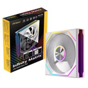 Antec IM 120 ARGB – White – 120mm PWM Fan, 800–1800RPM, 46.43CFM, 1.69mmAq, Hydraulic Bearing, ARGB