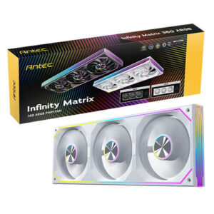 Antec IM 360 ARGB White, 360mm Triple PWM Fan Kit, ARGB, 800-1800RPM, 134.43CFM, 1.48mmAq Air Pressure, Hydraulic Bearing, 2Y Warranty
