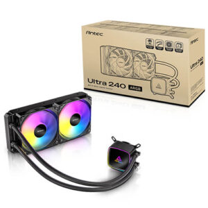 Antec Ultra 240 ARGB, 240mm AIO, ARGB PWM fans, 1800RPM, 67.62 CFM, 2.09mmHâ‚‚O, Intel/AMD, 2-Year Warranty