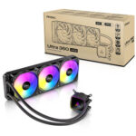 Antec Ultra 360 ARGB – Black, 360mm AIO, ARGB PWM fans, 1800RPM, 67.62 CFM, 2.09mmH₂O, Intel/AMD, 2-Year Warranty