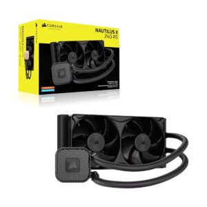 Corsair NAUTILUS II 240 RS Liquid CPU Cooler – Black, 240mm Rad, FlowDrive 2S Pump, 420–2100 RPM, PWM, Zero RPM Mode, AM5/AM4 and LGA 1851/1700 Suppor