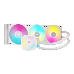 CORSAIR iCUE LINK TITAN II 360 RX RGB – White, 360mm AIO, FlowDrive Gen 2, RX II Fan, RGB, Copper Coldplate, AM5/AM4, LGA1851/1700
