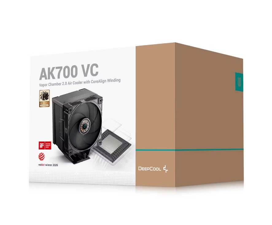 CFD-AK700-VC DeepCool AK700 VC Vapor Chamber Air Cooler, 7 Heat Pipes, 4-pin PWM, Intel LGA1851/1700/1200/115x, AMD AM5/AM4