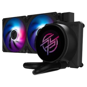 MSI MPG CORELIQUID P22 240 – BLACK, 240mm AIO CPU cooler with 2.1′ IPS LCD, dual ARGB fans, and Intel LGA1700/1851 & AMD AM4/AM5 support