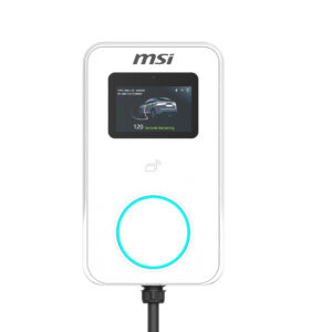 MSI Eco Premium Max(OCPP) 22kW-White, 3-phase 380-415V, 32A, WiFi, OCPP2.0.1, 5in screen, LED circle, app, RFID opt, 4G opt, LAN opt, IP65, 2yr wty