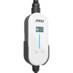 MSI Portable EV Charger White Ezgo 10A+15A+Home kit, Single Phase, 230V, 1PH, 2.3KW & 3.4KW, 5M Type 2 Charging gun, 1.8’LCD, IP66, 1.5T, Bluetooth