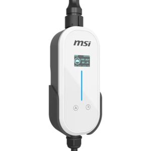 MSI Portable EV Charger White Ezgo 10A+15A+Home kit, Single Phase, 230V, 1PH, 2.3KW & 3.4KW, 5M Type 2 Charging gun, 1.8’LCD, IP66, 1.5T, Bluetooth