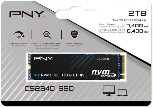 HBP-CS23402TB-TB PNY CS2340 2TB M280CS2340-2TB-TB 7,400 MB/s (Read), 6,400 MB/s (Write)