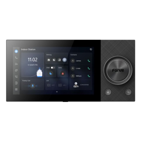 IPF-I564W Fanvil i564W SIP indoor unit w/ tactile knob control,7-inch touchscreen,dual-band Wi‑Fi 6, 5W speaker,5m voice pickup,BLE access, RS485 inteface, RJ45