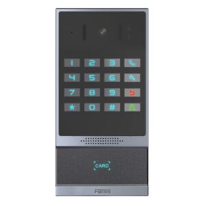 Fanvil i64 2-Wire SIP door phone w/ 2.5W speaker, NFC access, 3DI/2DO, TF card support up to 128GB, IP66/IK07 protection, and wall or flush mounting