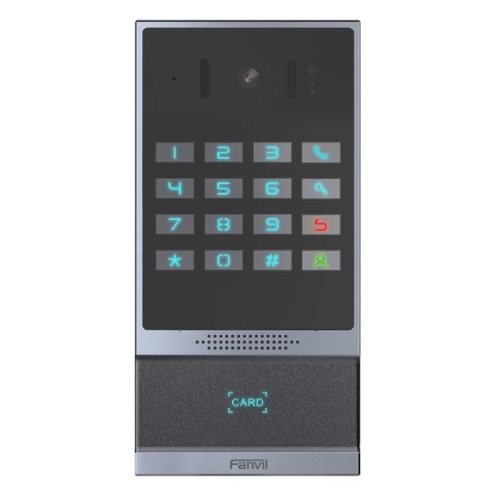 IPF-I64-2 Fanvil i64 2-Wire SIP door phone w/ 2.5W speaker, NFC access, 3DI/2DO, TF card support up to 128GB, IP66/IK07 protection, and wall or flush mounting