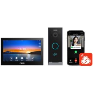 Fanvil VIK-01 video intercom kit with i504W indoor unit, i60 door phone, Fanvil Link App, security alarm integration, multiple door access