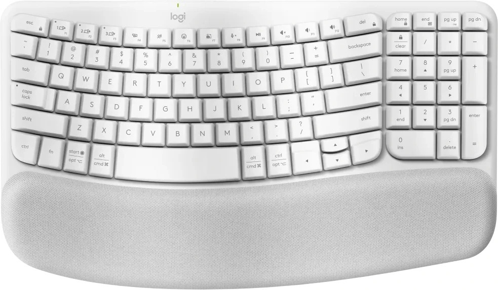KBLT-WAVEKEYS-WHITE Logitech Ergo Series Wave Keys Wireless Ergonomic Keyboard (Off-white)