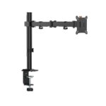Brateck Flow Basic Articulating Monitor Arm Black, 17–32′, VESA 75×75/100×100, Clamp/Grommet Mount, ±90° Swivel, Height Adjustable, Quick-Release VESA