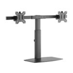 Brateck Dual Free Standing Screen Pneumatic Vertical Lift Monitor Stand Fit Most 17‘-27’ Monitors Up to 6kg per screen VESA 75×75/100×100