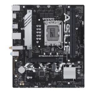 ASUS B760M-AYW WIFI D4 Intel LGA 1700 mATX Motherboard 64GB, DDR4, 1 x PCIe 4.0 x16 Slot, 2 x M.2 Slots, 4 x SATA, WiFi 6, Realtek 2.5Gb Ethernet