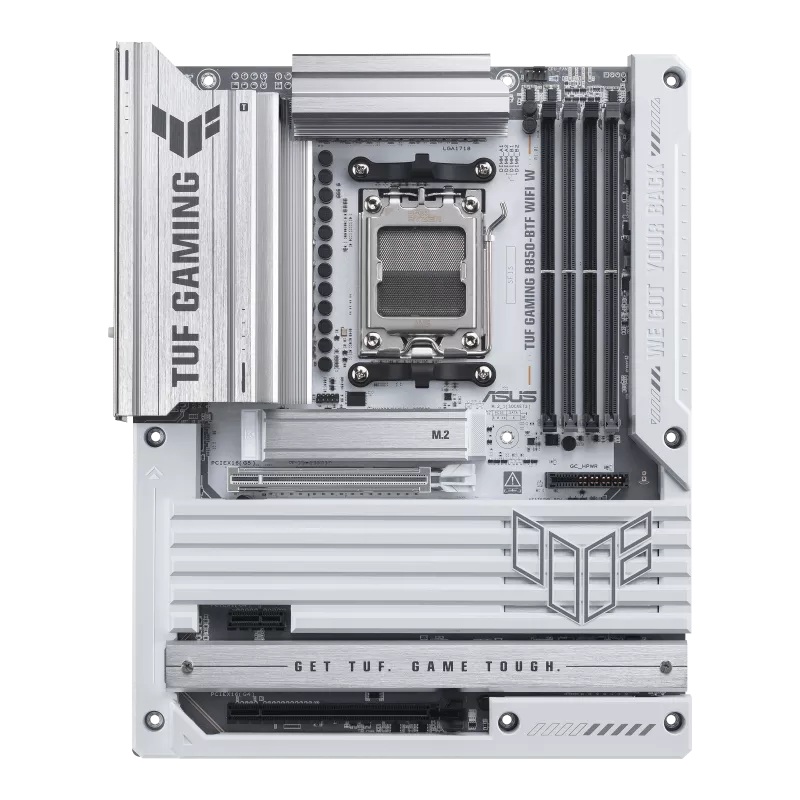 MBA-B850-BTF-WFTUF-W ASUS AMD TUF GAMING B850-BTF WIFI W (AM5) ATX Motherboard, DDR5 256GB, PCIe 5.0, 3× M.2, Wi-Fi 7, 2.5GbE, BTF 600W GPU Power