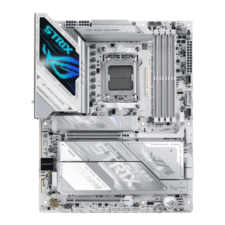 MBA-X870E-A-ROG-NEO ASUS AMD ROG STRIX X870E-A GAMING NEO (AM5) ATX Motherboard, DDR5 256GB, PCIe 5.0, 4x M.2, 1x HDMI, Wi-Fi 7, 5Gb LAN, USB4, 4K, ATX