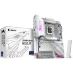 Gigabyte Z890 AORUS ELITE X ICE MB Intel LGA 1851 ATX Motherboard, 4x DDR5 ~256GB, 3x PCI-E x16, 4x M.2, 4x SATA, 5x USB 3.2, 1x USB-C, 4x USB 2.0
