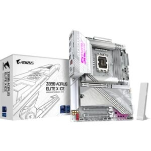 Gigabyte Z890 AORUS ELITE X ICE MB Intel LGA 1851 ATX Motherboard, 4x DDR5 ~256GB, 3x PCI-E x16, 4x M.2, 4x SATA, 5x USB 3.2, 1x USB-C, 4x USB 2.0