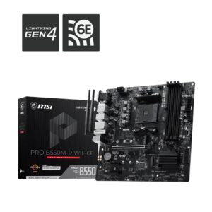 MSI PRO B550M-P WIFI6E, AMD B550, AM4, DDR4 128GB, PCIe 4.0, 2x M.2, Wi-Fi 6E, 1Gb LAN, USB Type-C.