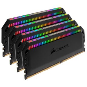 Corsair Dominator Platinum RGB 32GB (4x8GB) DDR4 3200MHz CL16 AMD Ryzen Memory Kit, RGB Lighting, Anodized Aluminum Heat Spreader, XMP 2.0