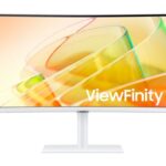 Samsung 34′ ViewFinity S65TC UWQHD Curved Monitor 100Hz 3440×1440 21:9 5ms HDR10 1000R DP HDMI USB-C Hub LAN VA Tilt HAS Swivel VESA White 3YR
