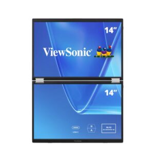 ViewSonic 14′ Dual Screen WUXGA Portable Monitor with USB-C and Protective Sleeve | VG1457