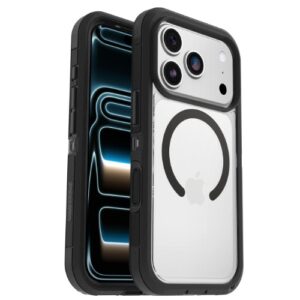 OtterBox Defender Pro XT MagSafe Apple iPhone 18 Pro / iPhone 17 Pro (6.3′) Case Dark Side (Clear/Black) – (77-000978),Camera Control,7 Years Warranty
