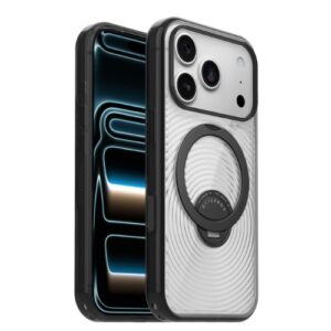 OtterBox Symmetry Stand MagSafe Apple iPhone 18 Pro Max / iPhone 17 Pro Max (6.9′) Case (Clear/Black) – (77-001221), Camera Control,7 Years Warranty