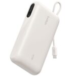 Belkin UltraCharge 20K mAh Power Bank & Display w/ Integrated USB-C Cable(20cm)-Sand(BPB030fqSA),2xUSB-C(45W),1xUSB-A(18W),$2500 CEW,2 Years Warranty