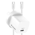 Verbatim Mini GaN 20W USB-C Charger, PD 3.0, PPS, QC 3.0, with 1m USB-C to USB-C Cable (60W, USB 2.0), AU Plug, White, OCP/OVP/SCP/OTP Protection