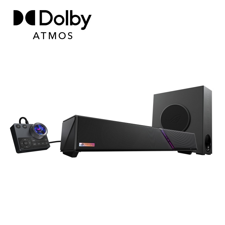 SPA-ROG-GJALLAR ASUS ROG Gjallar Gaming Soundbar, 2.1.2 Dolby Atmos, 5G Wireless Subwoofer, RGB, USB-C, HDMI 2.1 eARC, Optical, AUX, Bluetooth 5.3