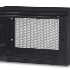 APC NetShelter 6U Wallmount Rack Enclosure Cabinet, Single Hinged, Switch Depth, Unassembled