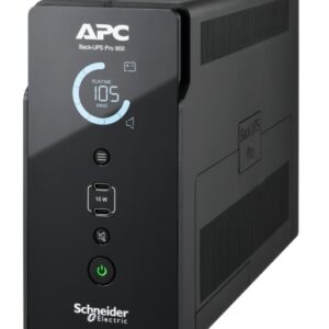 APC Back-UPS PRO 900VA/540W, 6 IEC outlets, LCD interface, USB Charging ports, Tower, 230V, Lead-acid battery, Input IEC 60320 IEC 60309, 1.5m cable
